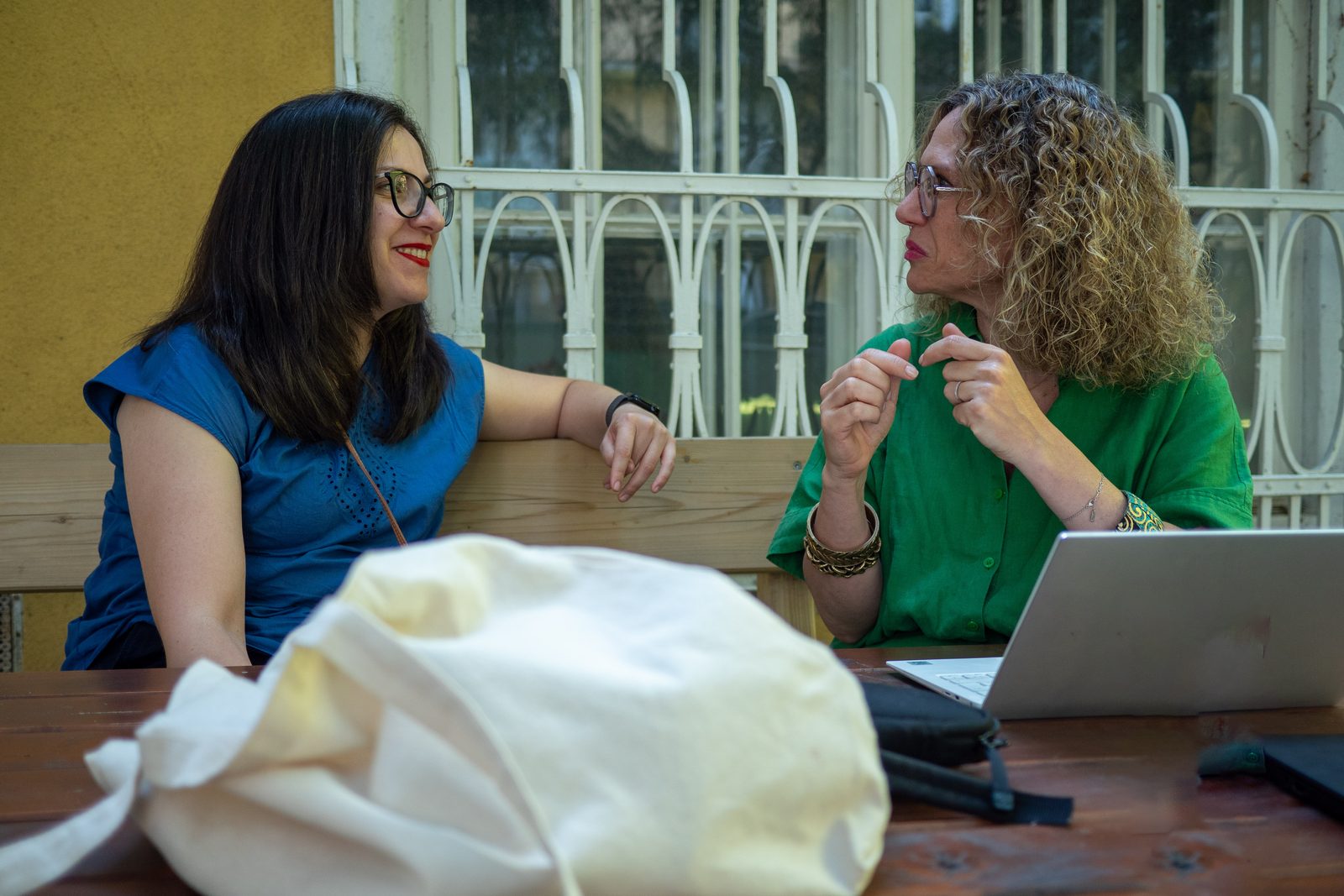 Two participants in conversation